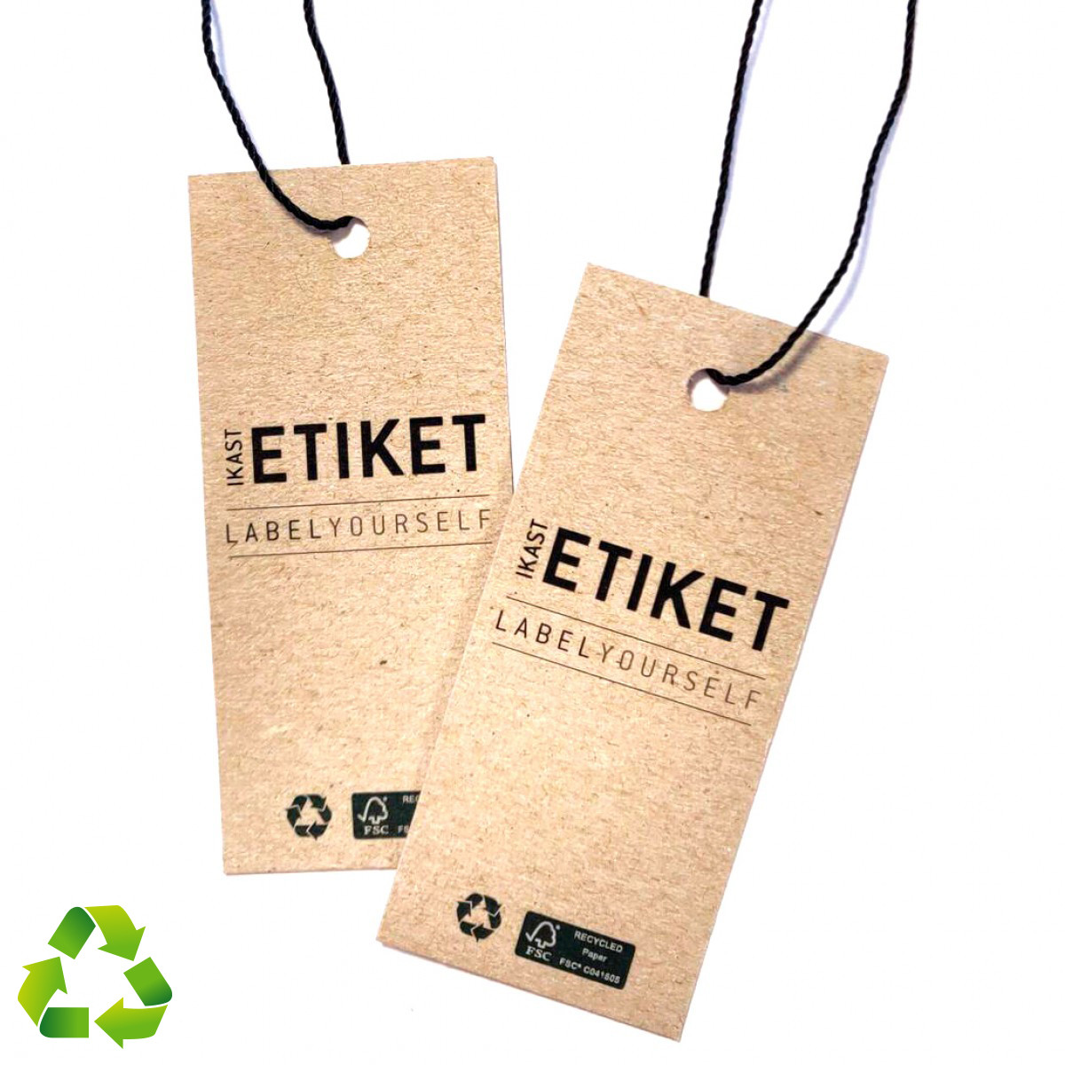 Etiquetas personalizadas hecho a mano, cartón reciclado - Trashy World